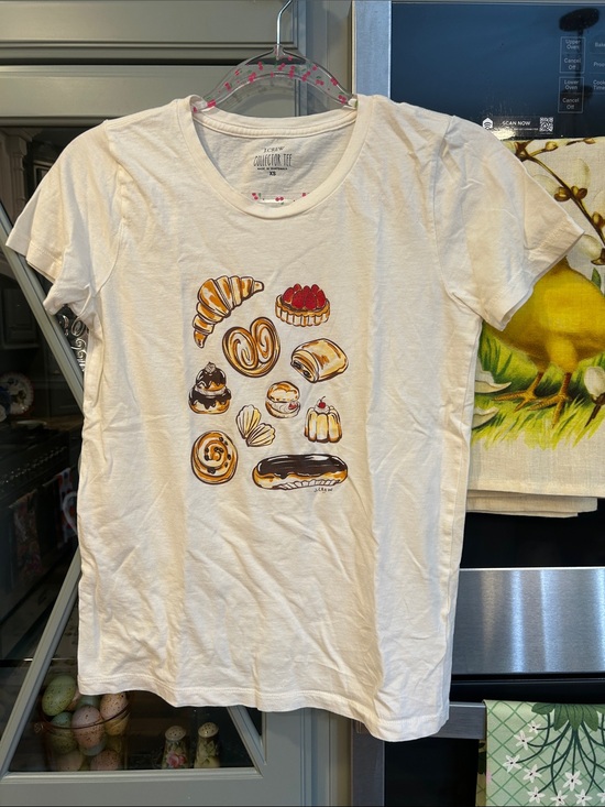 J. Crew Tops - J. Crew White Pastry Graphic Short Sleeve Tee